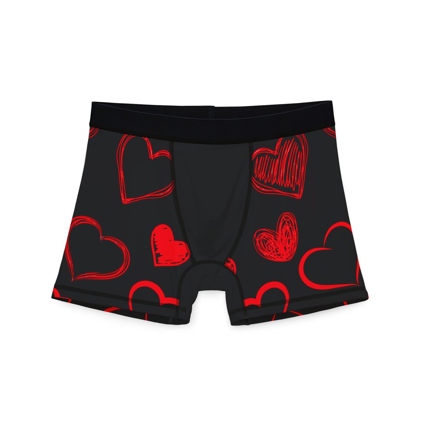 Men's Hot Heart Boxer Briefs — Heart Pattern Boxer Underwear